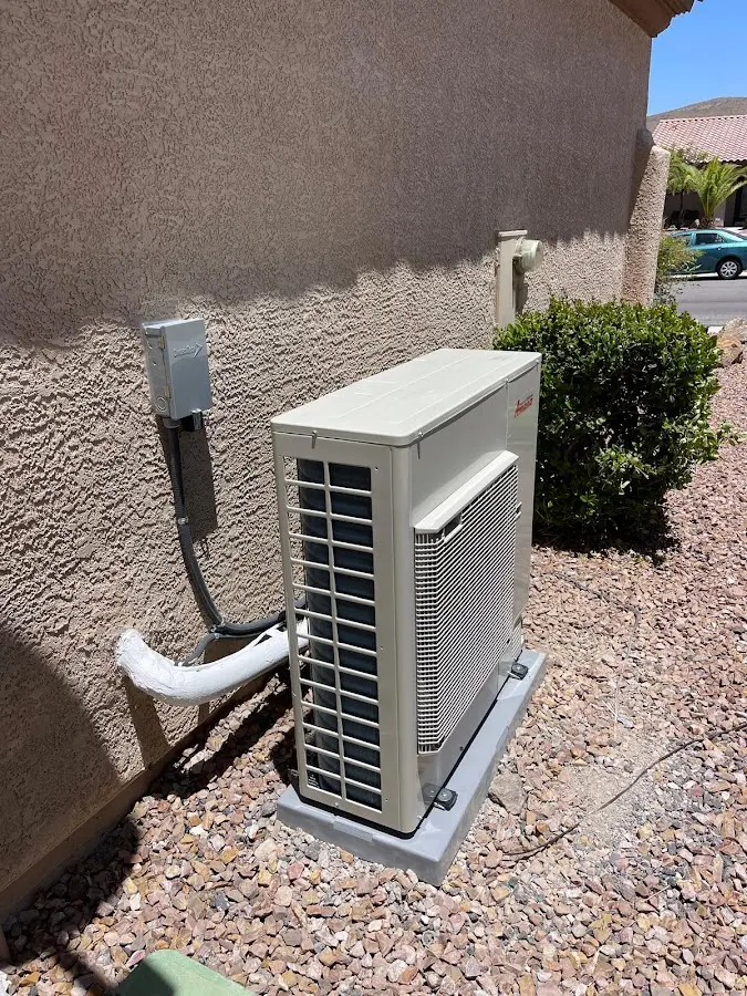 Residential air conditioning condenser unit in North Londonderry